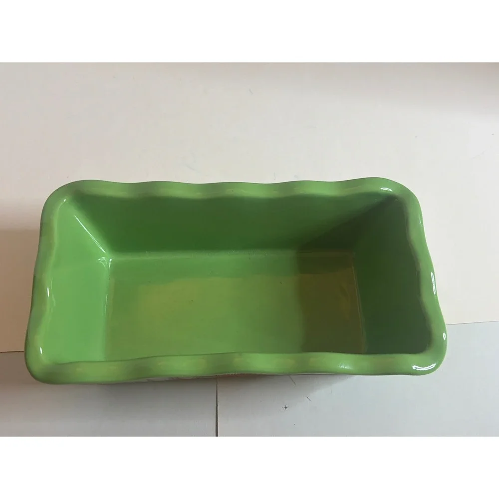 Live It Give It Jesus Is The Reason‎ For The Season Ceramic Loaf Pan Green Red